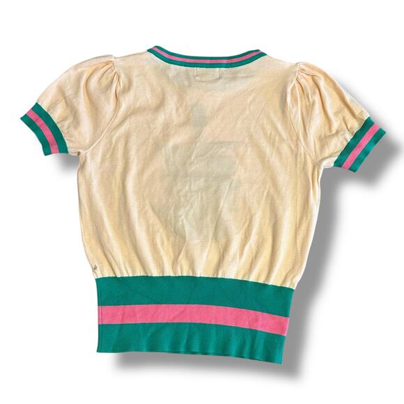 Unique Vintage x Looney Tunes Bugs Bunny Puff Sleeve Embroidered Top XL 1X - Picture 5 of 7